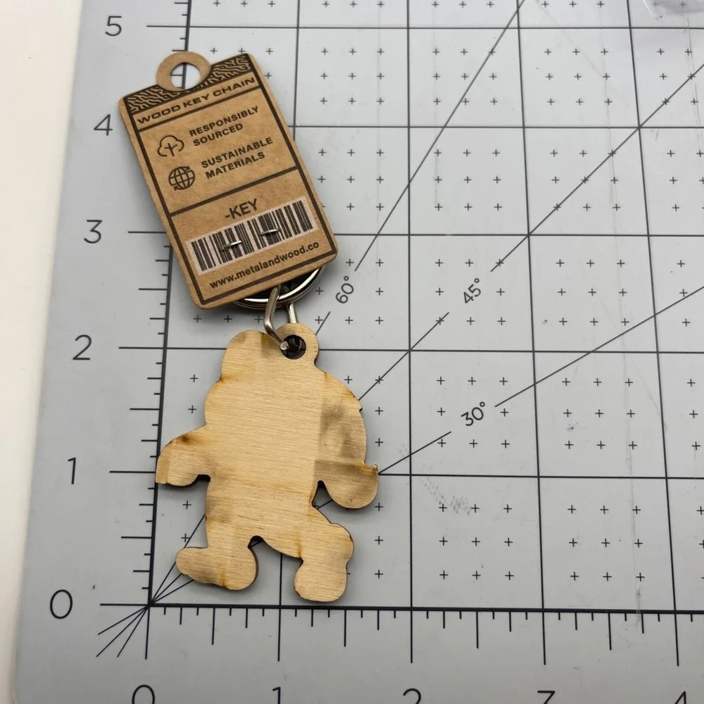 Metal and Wood Co Key Chain Sasquatch Big Food Stay Wild Travel